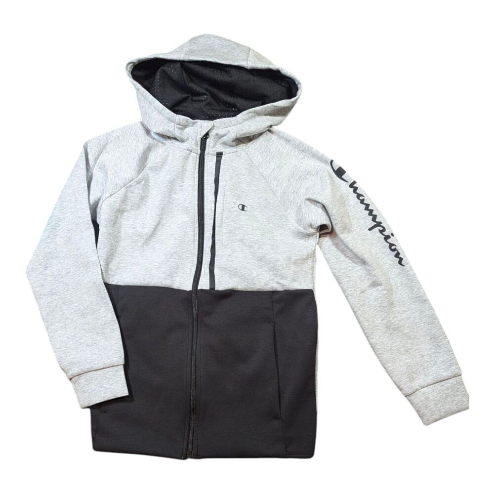 Champion Youth Zip Hoodie Medium 10/12 two toned Gray And Black